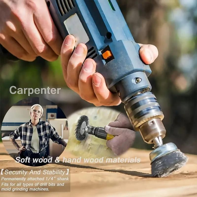 Wheel Brush  3" Drill To Metal Connector